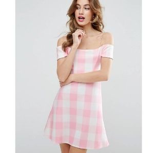 Pink & white gingham dress